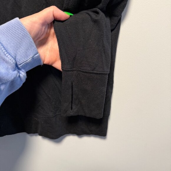 Athleta Black V Neck Sweatshirt Medium Tall - Picture 3 of 5